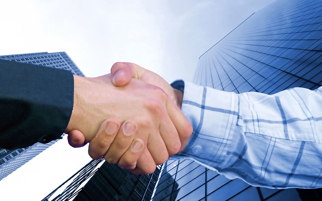 two businessmen handshake